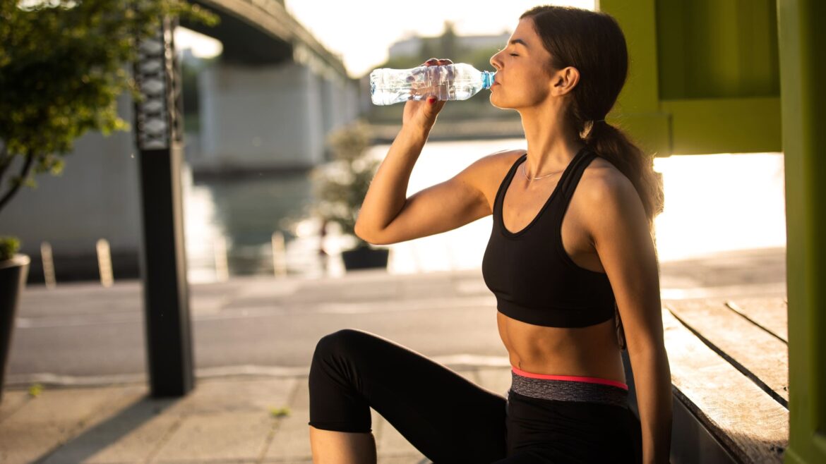 woman hydrating