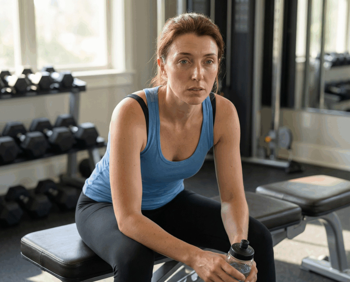 Tired women at the gym