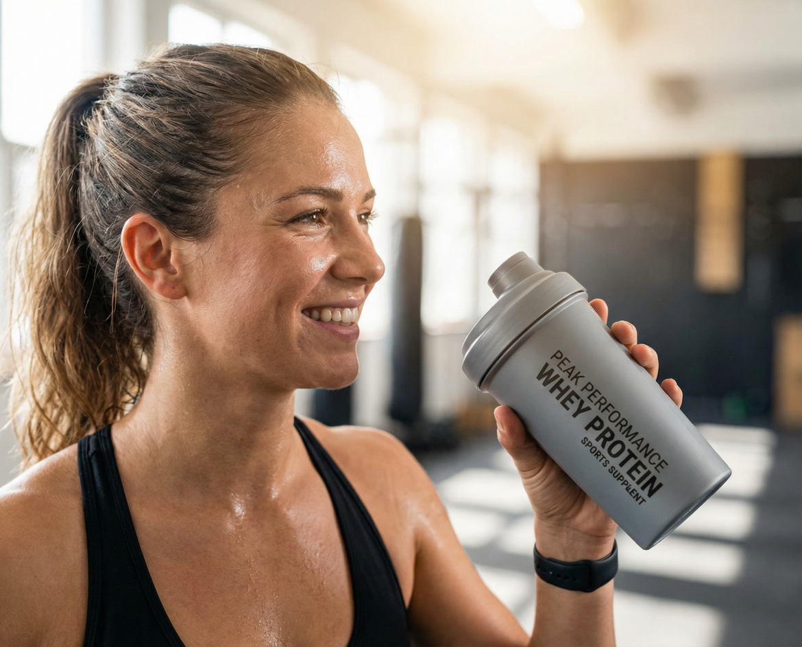 Women drinking mens supplement